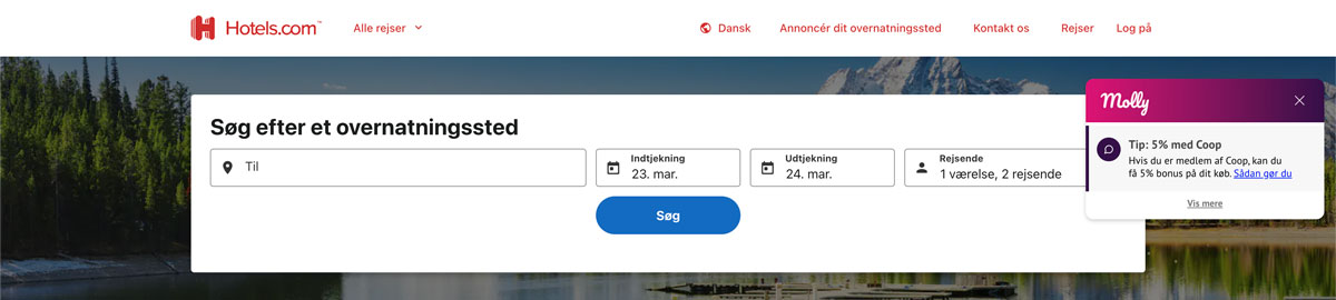 Hotels.com med Molly