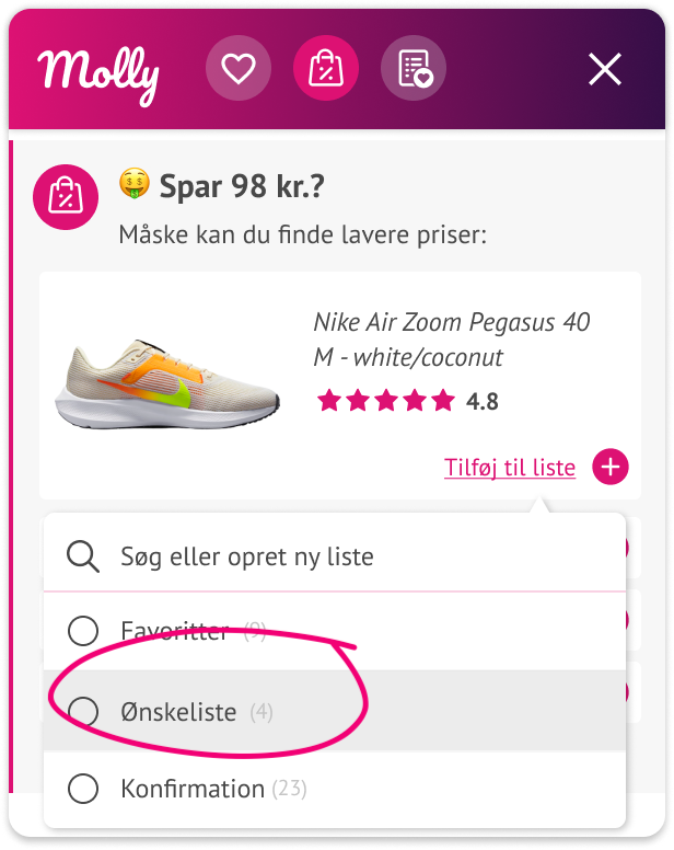 Hold styr på ønsker